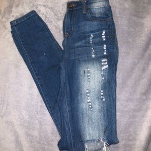 Distressed jeans
